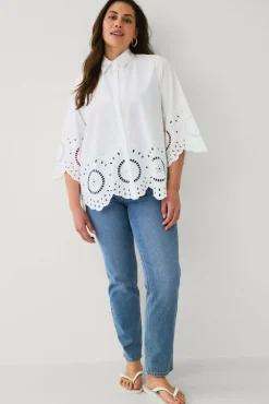 Ellos Plus collection Skjorte med broderie anglaise