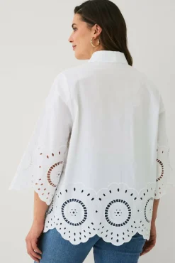 Ellos Plus collection Skjorte med broderie anglaise