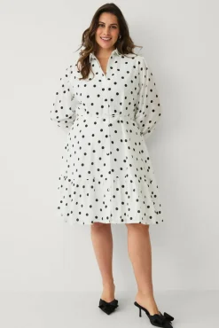Ellos Plus collection Skjortekjole med volang