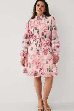 Ellos Plus collection Skjortekjole med blonder