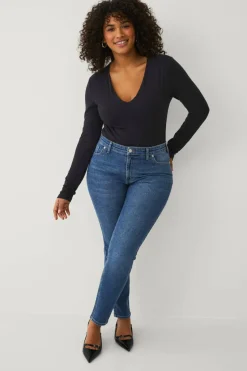 Ellos Plus collection slim jeans med høy midje