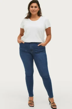 Ellos Plus collection Smale stretchjeans med høy midje