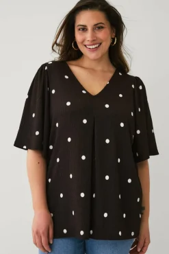 Ellos Plus collection Topp med draperte volangermer
