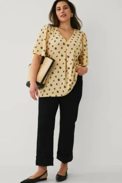 Ellos Plus collection Topp med draperte volangermer