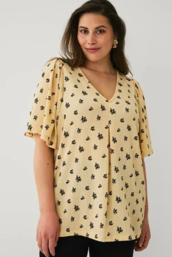Ellos Plus collection Topp med draperte volangermer