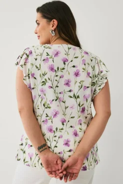 Ellos Plus collection Topp med volangermet