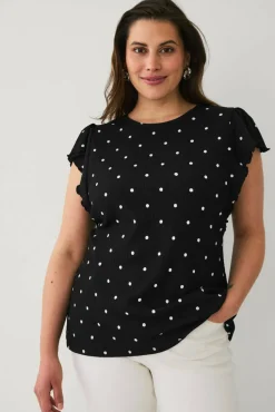 Ellos Plus collection Topp med volangermet