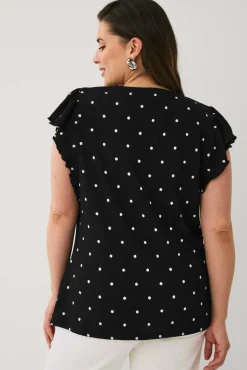 Ellos Plus collection Topp med volangermet