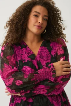Ellos Plus collection Tunika i chiffon med bobleerme