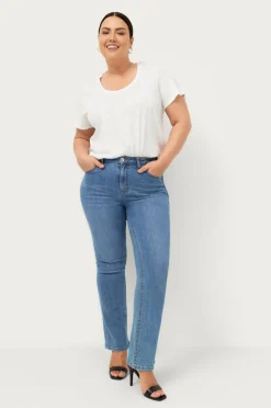 Ellos Plus collection Utsvingte stretchjeans med høy midje
