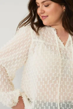 Ellos Plus collection Vid bluse med ballongermer