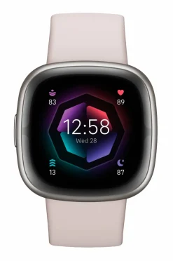Fitbit Sense 2, Lunar White/Platinum