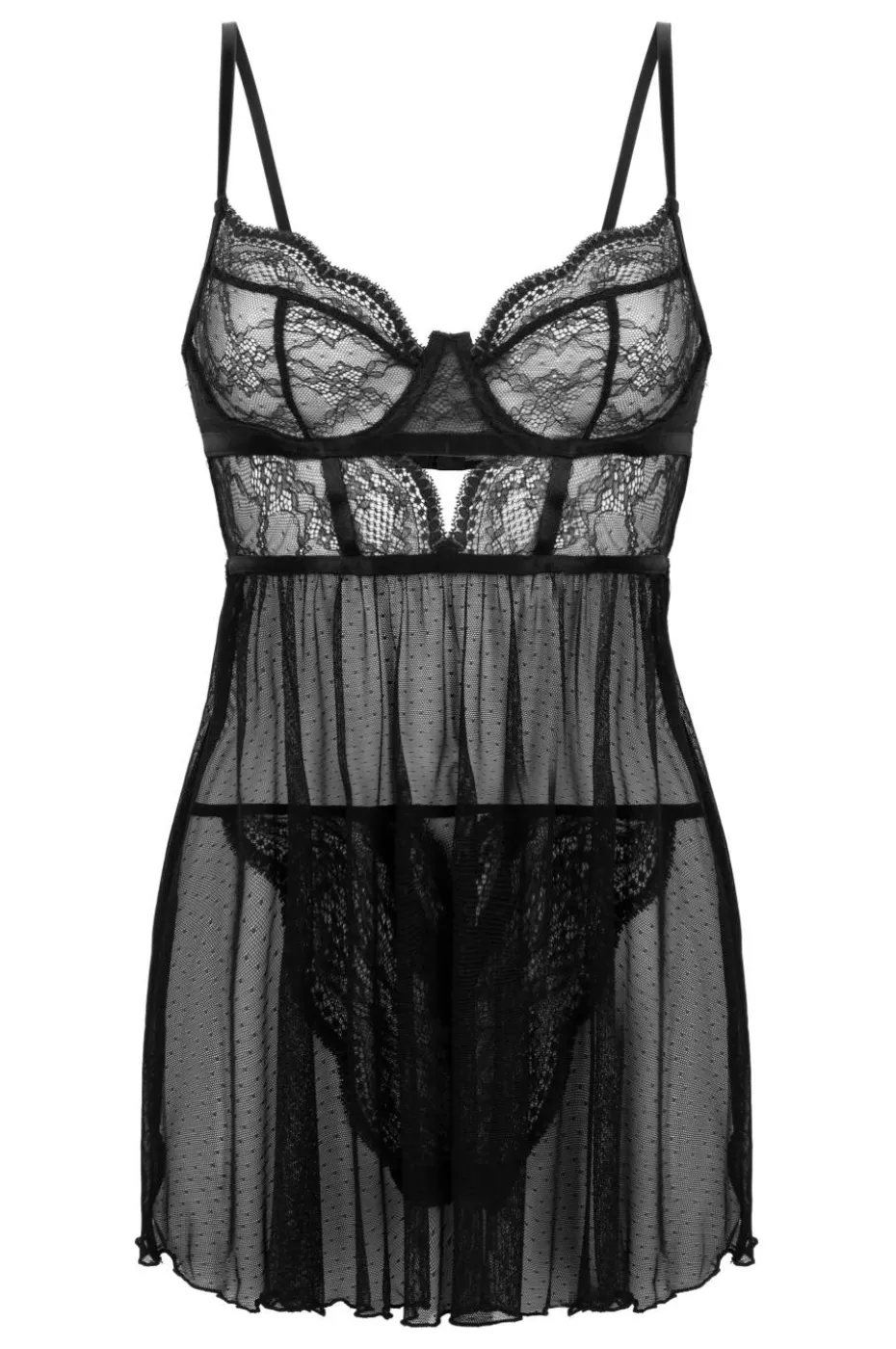 Hunkemöller Babydoll-sett BD Wired Lace Isabelle Dot Mes