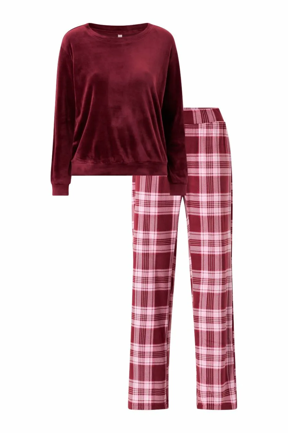 Hunkemöller Pysjsett PJ Set LS Velours Check