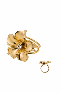 IOAKU Ring LA Fleur Ring 7 Gold/white Stainless Steel