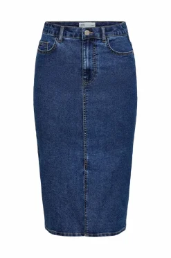 JDY Denim skjørt jdyMoon MW Midi Slit Skirt Dnm