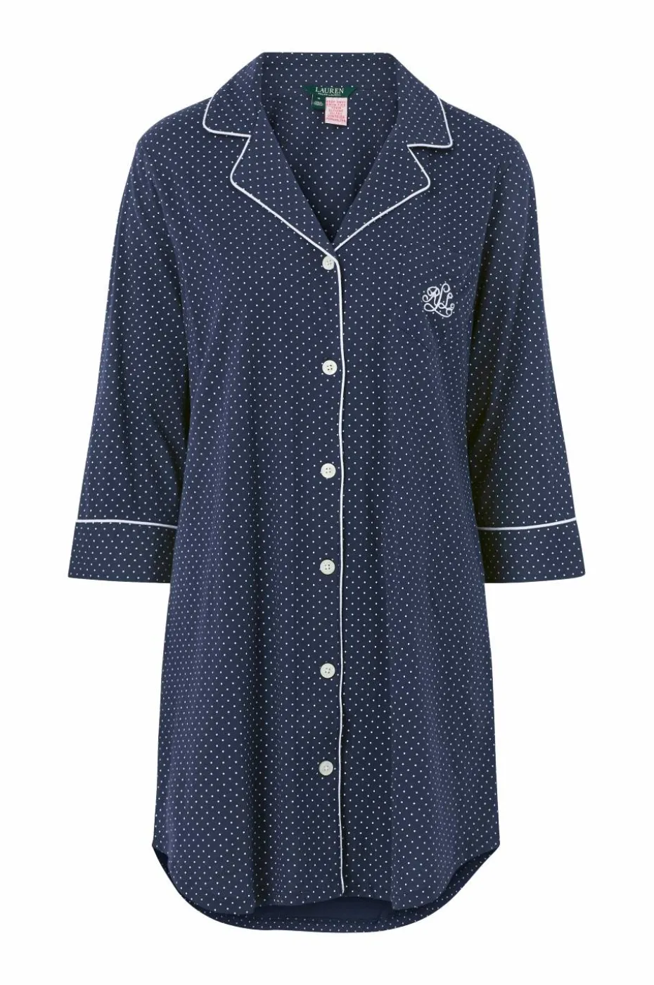 Lauren Ralph Lauren Nattskjorte LRL Heritage 3/4 Sl Classic Notch PJ Set