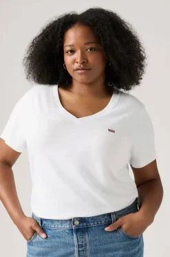 Levi's Plus Topp PL V Neck Tee Raita Stripe Cav