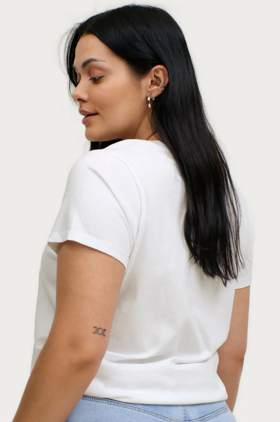 Levi's Plus Topp PL V Neck Tee Raita Stripe Cav