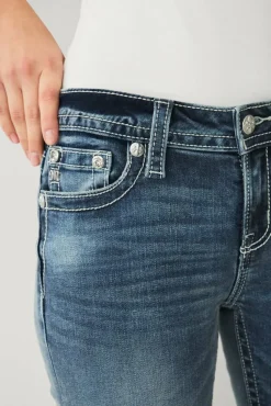 Miss Me Jeans Silver Angel Down Wings Bootcut