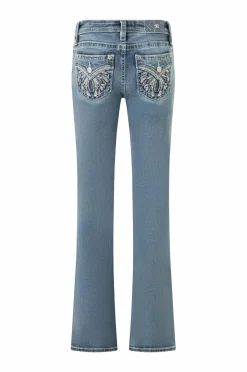 Miss Me Jeans Silver Angel Down Wings Bootcut