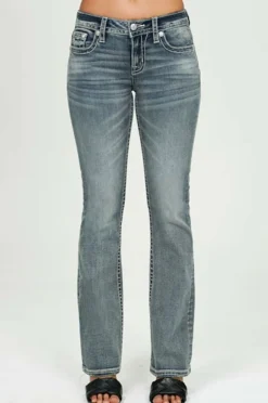 Miss Me Jeans Silver Angel Down Wings Bootcut
