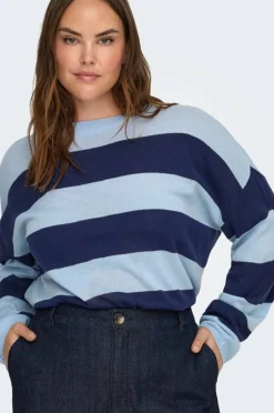 Only Carmakoma Pullover carDerry LS Stripe O-neck Knt