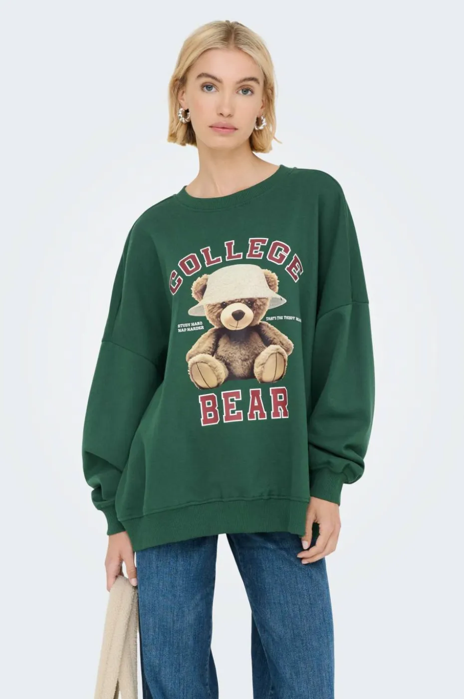 Only Collegegenser onlBila L/s Bear O-neck