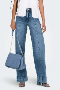 Only Jeans onlJuicy HW Pleat Wide Dnm Rea