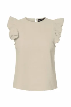 pieces Bluse pcSastina SL O-neck Top Wvn Msa BC