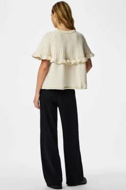 pieces Genser pcBei SS O-neck Frill Knit