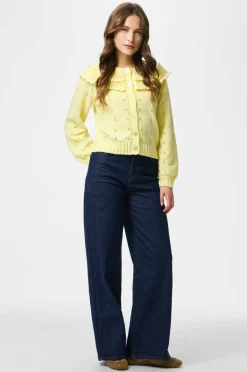 pieces Kardigan pcDavis LS O-neck Frill Cardigan