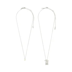 Pilgrim Halskjede Fire Necklace 2-in-1 Set Silver-plated