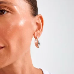 Pilgrim Øreringer Autumn Chunky Retro Hoop Earrings Silver-plated