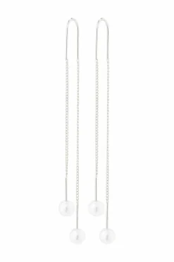 Pilgrim Øreringer Euonia Pearl Chain Earrings Silver-plated