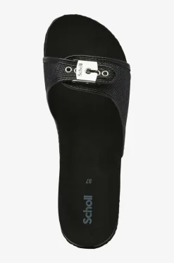 Scholl Iconic Sandaler SL Pescura Flat Cork Canvas Black