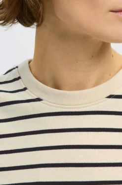 Selected Women Collegegenser slfElise LS O-neck Wide Striped Swe