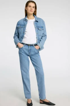 Selected Women Jeans slfAlice MW Straight Lig Blue Jeans