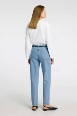 Selected Women Jeans slfAlice MW Straight Lig Blue Jeans