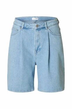 Selected Women Jeans-shorts slfAnya-gry HW Pleat