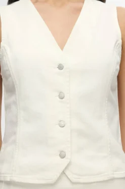 Selected Women Jeansvest slfLexia SL White Denim Vest