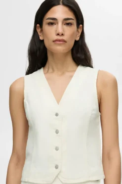Selected Women Jeansvest slfLexia SL White Denim Vest