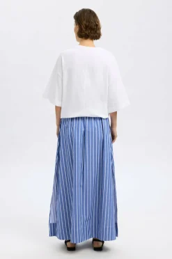 Selected Women Maxi skjørt Slffia HW Striped Ankle Slit Skirt