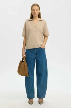 Selected Women Pullover slfLulu SS Knit Polo