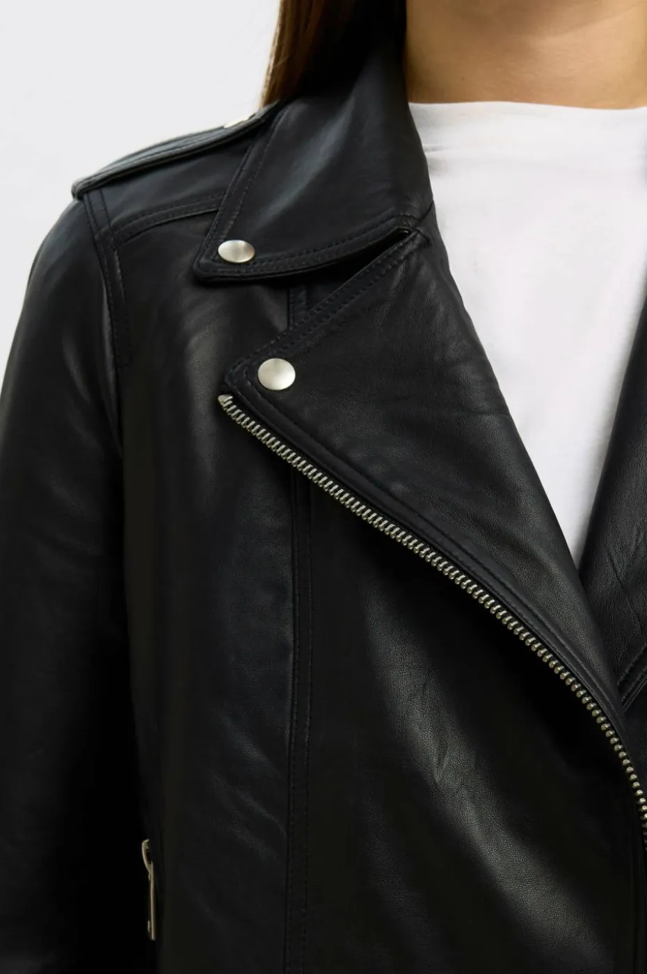 Selected Women Skinnjakke slfMadison Leather Jacket Noos