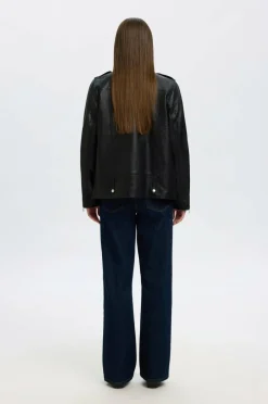 Selected Women Skinnjakke slfMadison Leather Jacket Noos