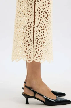 Selected Women Skjørt slfAlima HW Midi Crochet Skirt