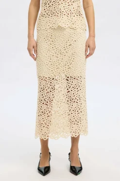 Selected Women Skjørt slfAlima HW Midi Crochet Skirt