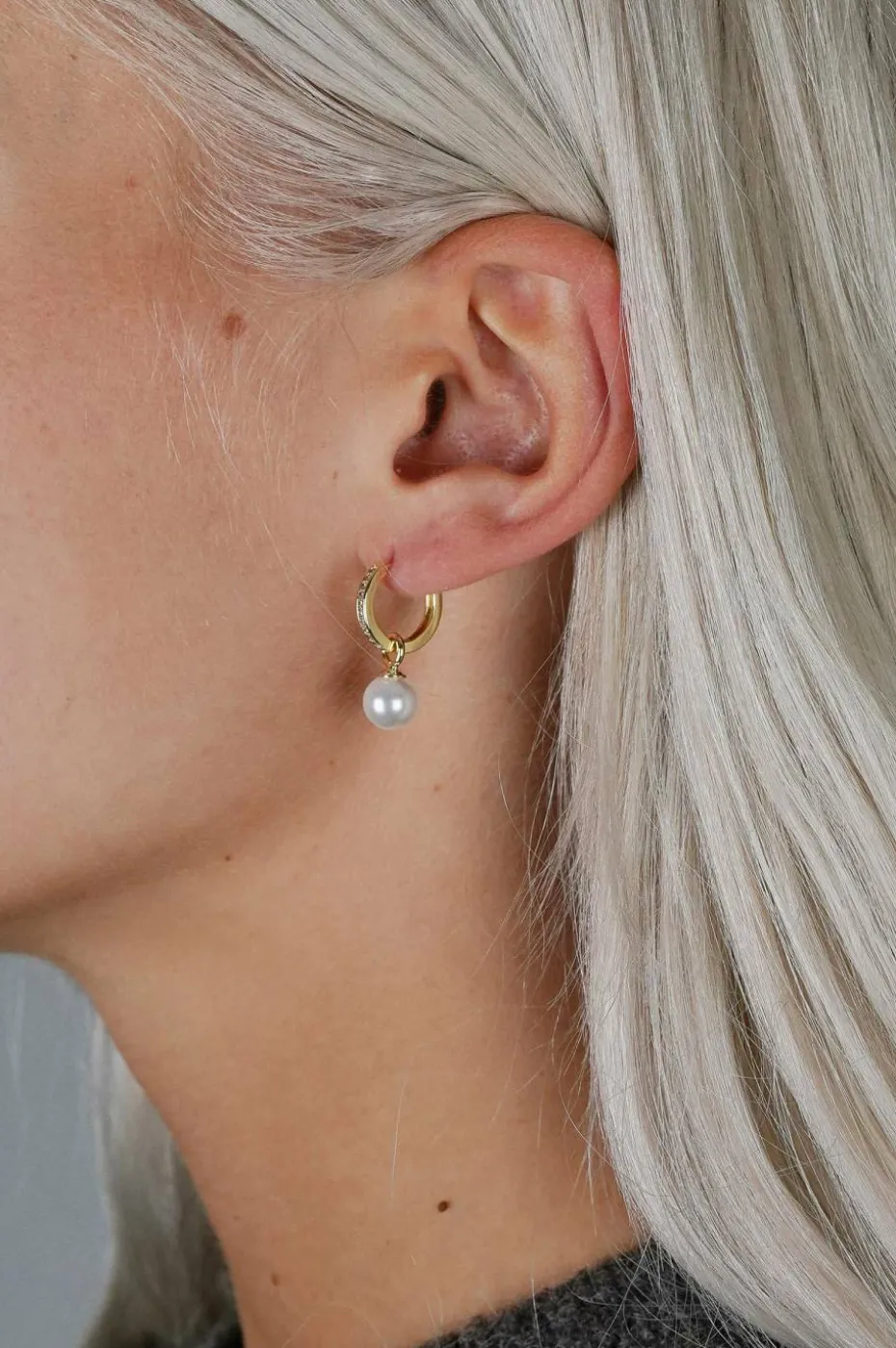 Snö of Sweden Øredobber Core Pearl Ring Ear