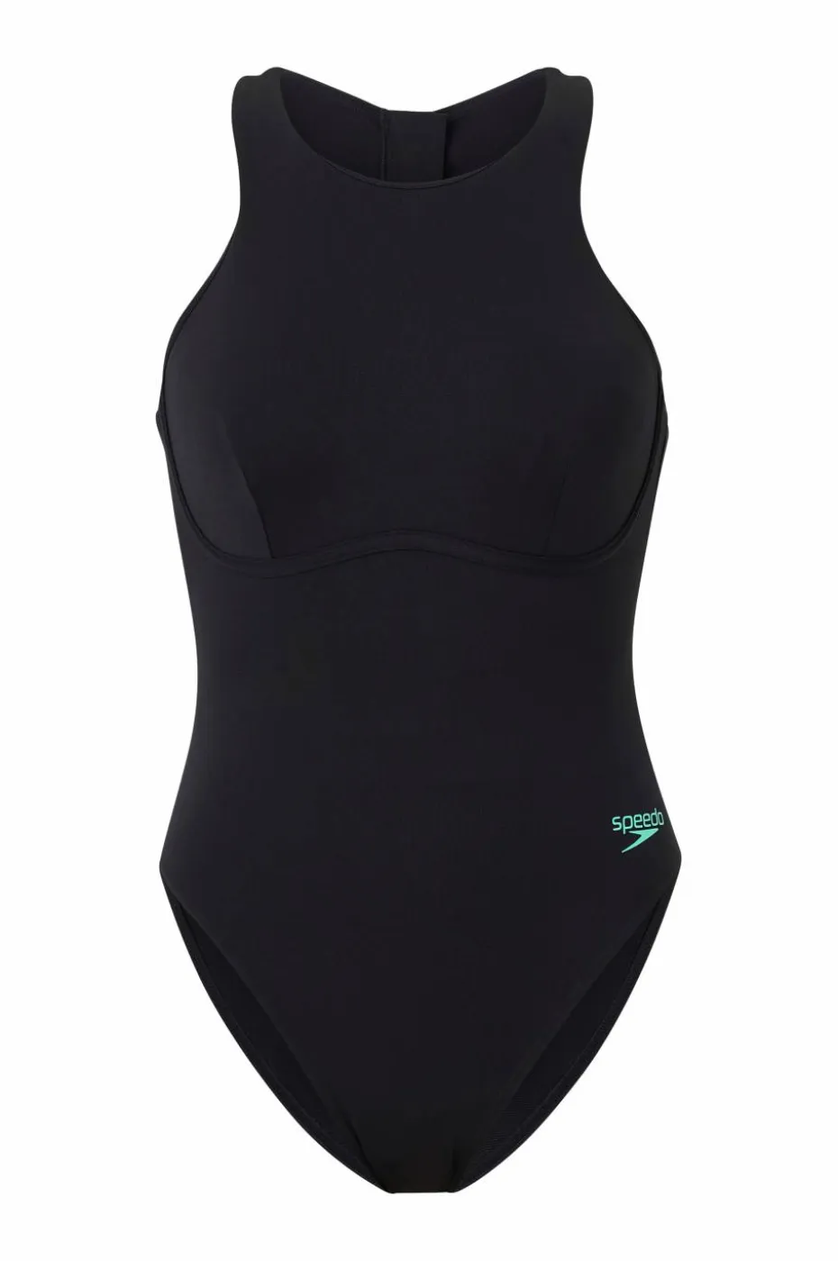 Speedo Badedrakt Womens Racer Zip Swimsuit with Built in Swim Bra